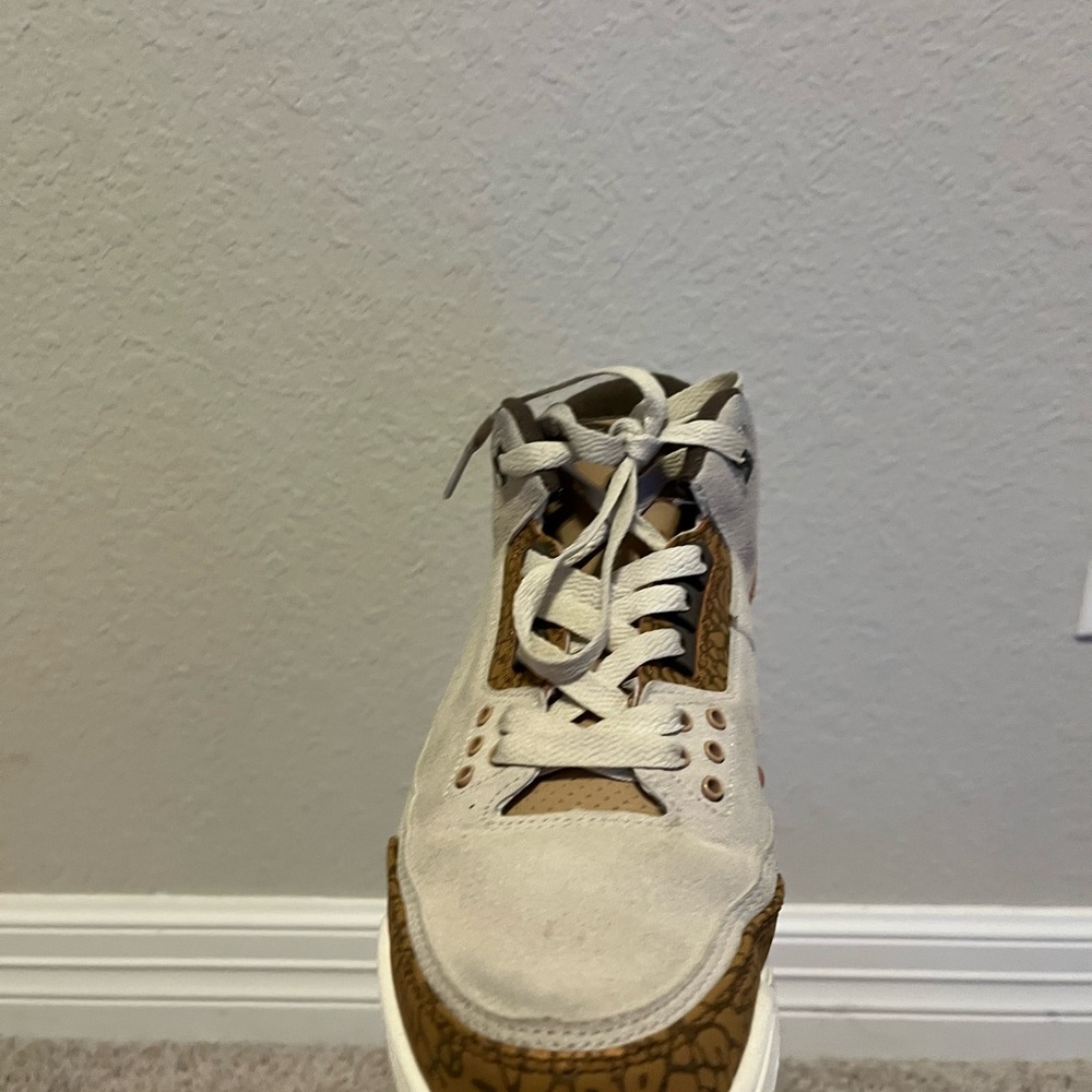 Cream and Brown High-Top Sneakers with Suede Finish